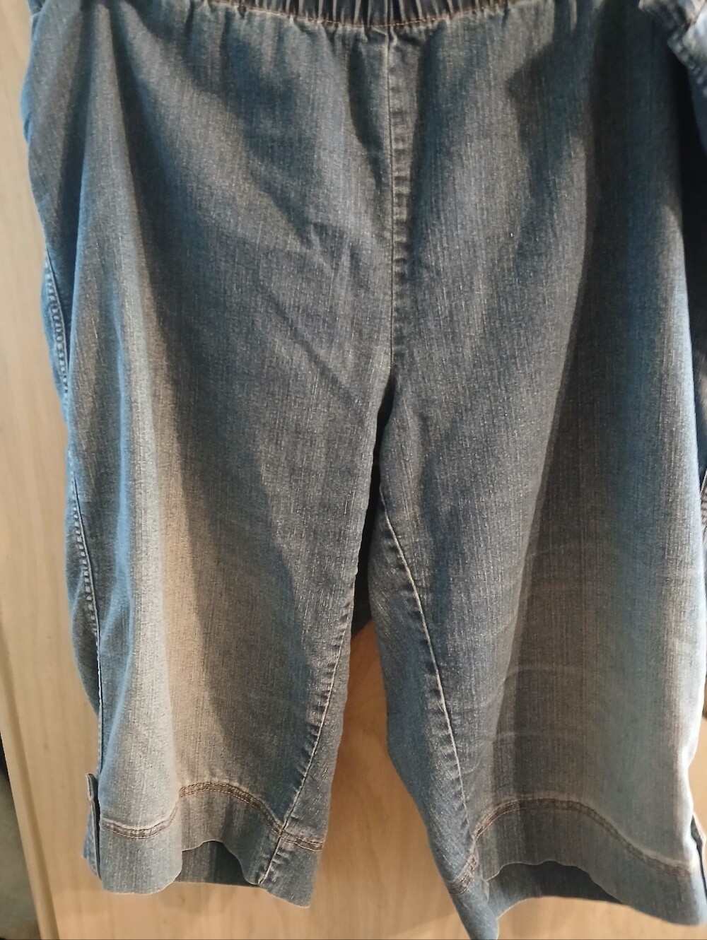 JMS JUST MY SIZE CLASSIC CAPRI JEANS SZ 2X (18-20W) MEDIUM WASH STRETCH PULL ON